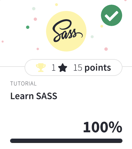 Image showing I have completed the SASS course