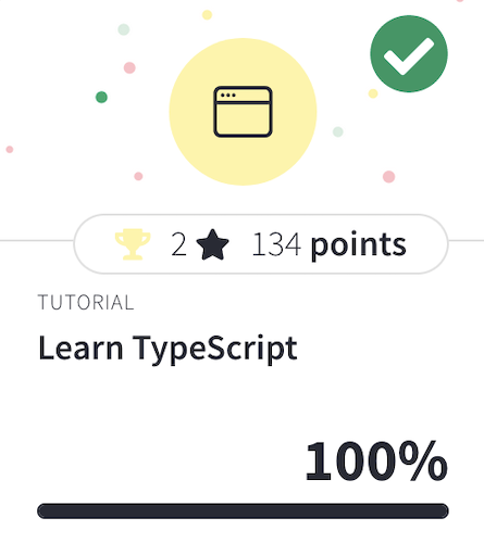 Image showing I have completed the TypeScript course