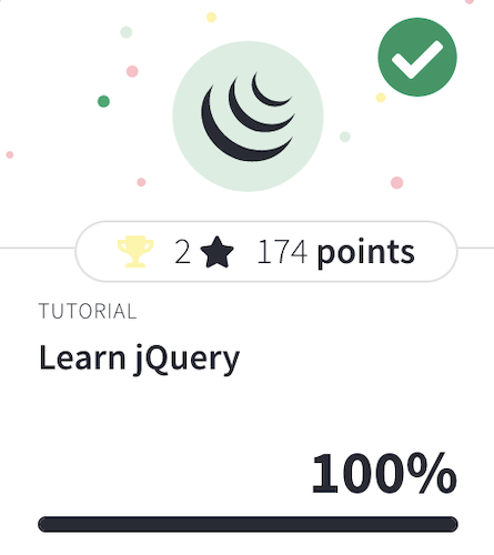 Image showing I have completed the jQuery course