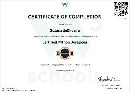 Certified Python Developer