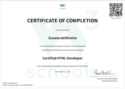 HTML Developer Certification