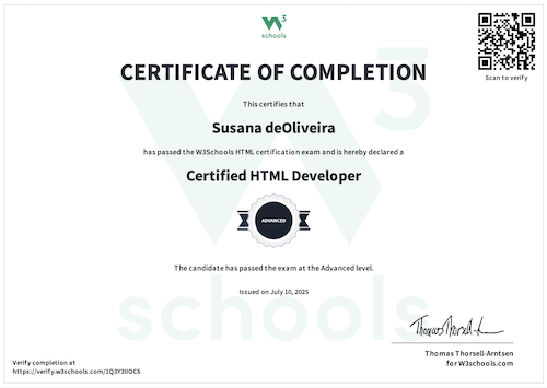 Certified HTML Developer | 2025