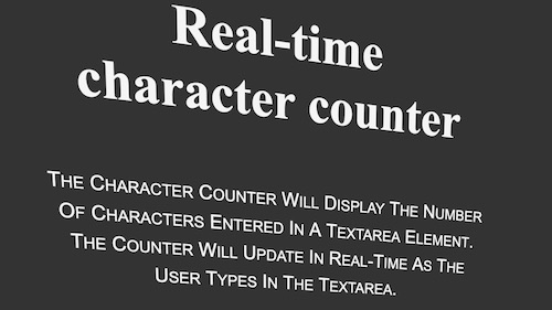 Screenshot of the character-counter page