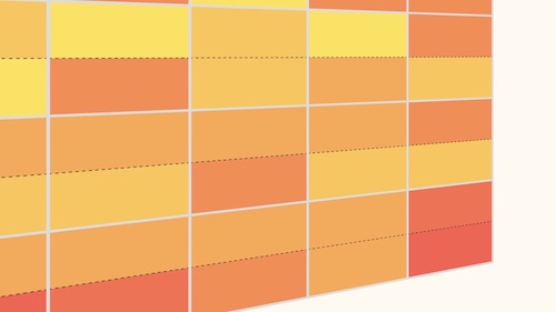 Design of a colored table applying custom properties.